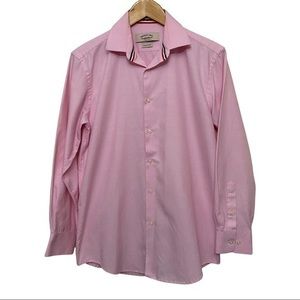 American Crew Button Down Men's Dress Shirt, Slim Fit, Pink, Size 15, 32-33